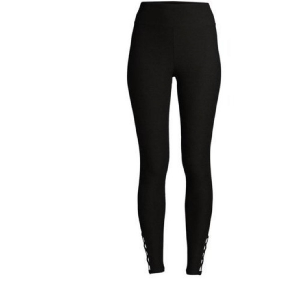 No Boundaries Juniors' Macrame Ankle Suedes Leggings X large  New black